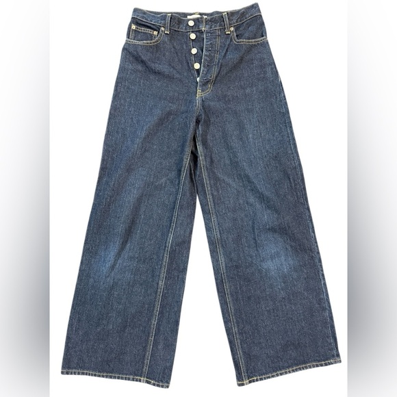 Moussy Dark Wash High Waisted Wide leg Jeans Size 26 - Picture 1 of 12